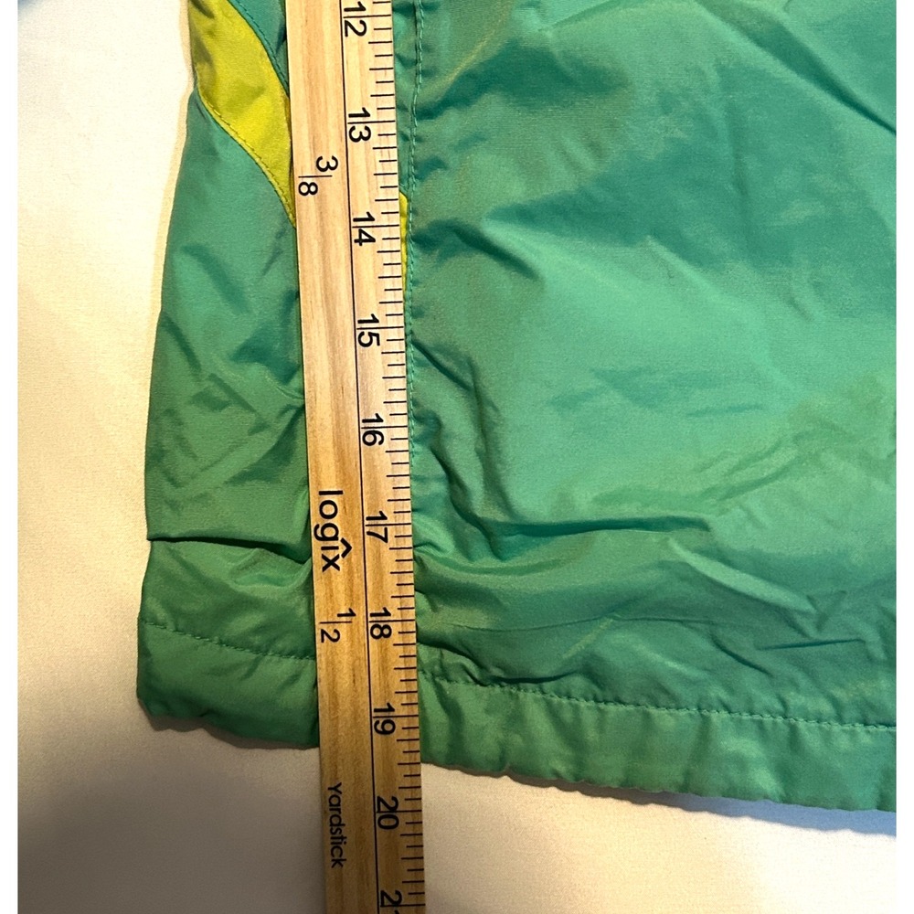 Columbia Youth Jacket Rain-Zilla Green Hooded Fleece Lined Windbreaker -Sz 10/12 - Picture 12 of 13